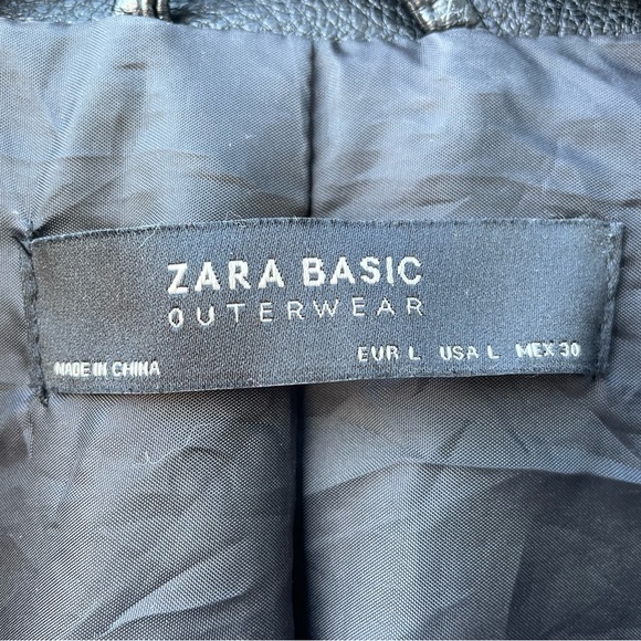 Zara Leather Jacket Large - Picture 3 of 3